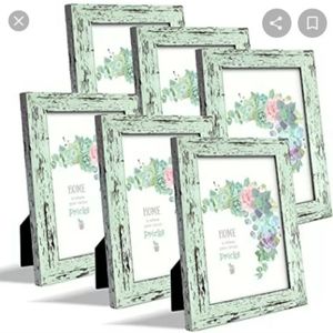 Ziranling 5x7 Picture Frames Wood Rustic Blue White 6PCS Set